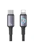 Дата кабель Usams US-SJ753 With Colorful Light Huan Ser. Type-C to Lightning 30W (1.2m) Tarnish