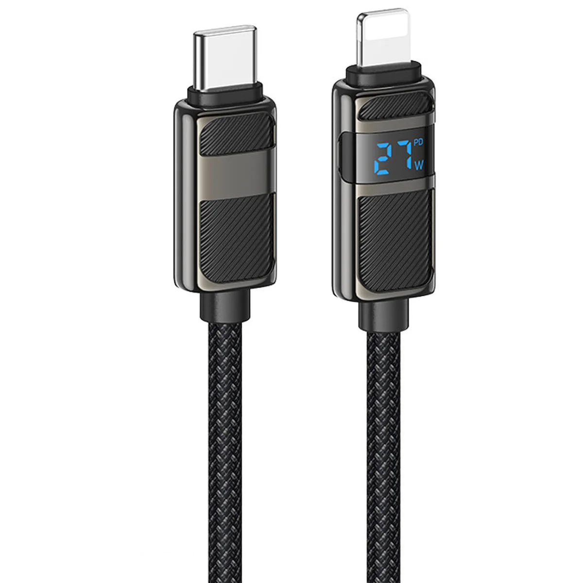 Дата кабель Hoco U137 Line with display Type-C to Lightning 27W (1.2m) Black