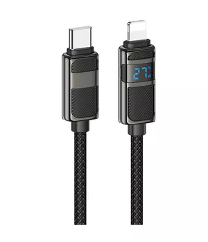 Дата кабель Hoco U137 Line with display Type-C to Lightning 27W (1.2m) Black