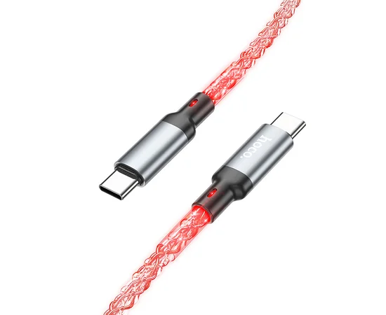 Дата кабель Hoco U112 Shine Type-C to Type-C 60W (1m) Gray