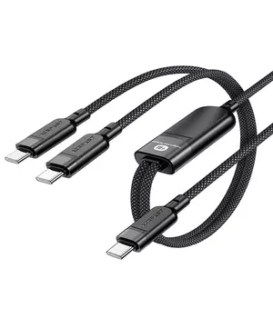 Дата кабель Acefast C5-11 USB-C to 2xUSB-C 100W (1.2m) Black
