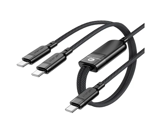 Дата кабель Acefast C5-11 USB-C to 2xUSB-C 100W (1.2m) Black