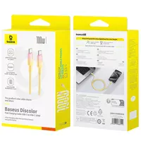 Дата кабель Baseus Discolor Series Fast Charging Type-C to Type-C 100W (1m) (P10374902) Custard Yellow