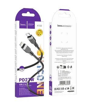 Дата кабель Hoco X109 Energy silicone Type-C to Lightning (3m) Black