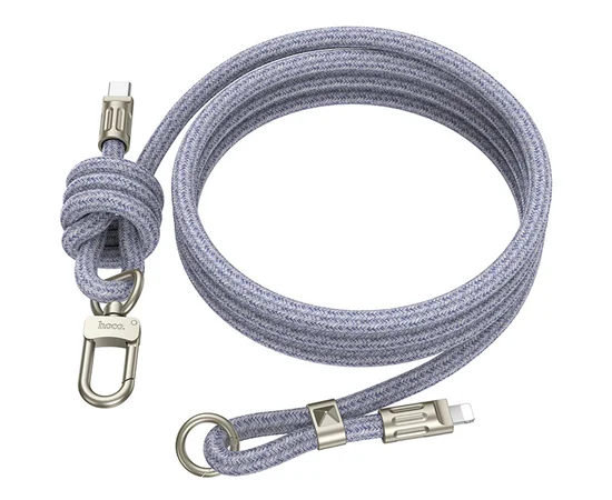 Дата кабель-шнурок Hoco GH7 Elegant Type-C to Lightning (1.8m) Denim Blue