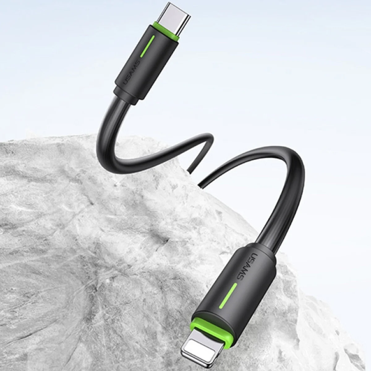 Дата кабель Usams US-SJ735 Bicolor Charging YR Ser. Type-C to Lightning 30W (1m) Black