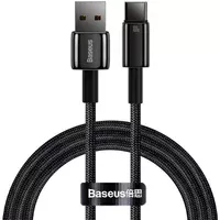 Дата кабель Baseus Tungsten Gold USB to Type-C Cable 100W (1m) (CAWJ00000) Black