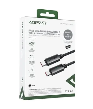 Дата кабель Acefast C19-03 Type-C to Type-C 60W (1.2m) Black