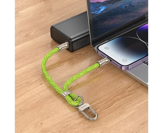 Дата кабель-шнурок Hoco GH5 Elegant Type-C to Lightning (0.21m) Fluorescent Green