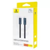 Дата кабель Baseus Flash 2 USB4 Full-Featured Type-C to Type-C 240W (1.8m) (P10311803112) Cluster Black