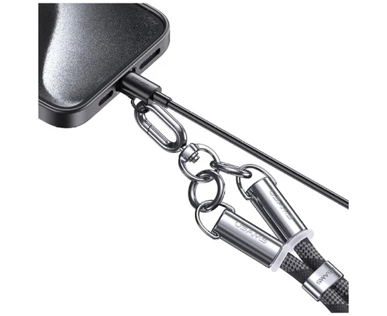 Дата кабель-шнурок Usams US-SJ746 Type-C to Lightning 30W (1.2m) Black