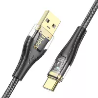 Дата кабель Hoco U121 Gold standard Transparent Discovery Edition USB to Type-C (1.2m) Black