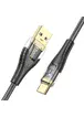 Дата кабель Hoco U121 Gold standart Transparent Discovery Edition USB to Type-C (1.2m) Black