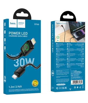 Дата кабель Hoco U146 Mundo Type-C to Lightning 30W (1.2m) Black