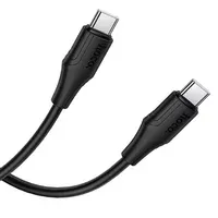 Дата кабель Hoco X124 Bien silicone Type-C to Type-C 60W (1m) Black