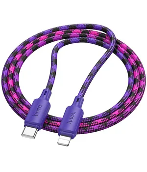 Дата кабель Hoco X116 Meridian Type-C to Lightning 27W (1m) Gradient Purple Mix