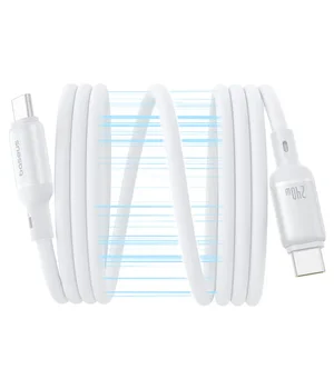 Дата кабель Baseus PicoGo Magnetic Liquid Silicone Type-C to Type-C 240W (1m) (P10376800) Moon White