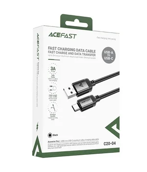 Дата кабель Acefast C20-04 USB to Type-C 3A (1.2m) Black