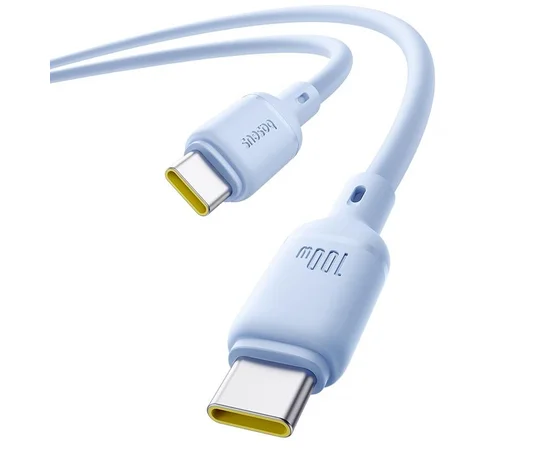 Дата кабель Baseus Silky Series OS Fast Charging Type-C to Type-C 100W (1m) (P10377704) Galaxy Blue