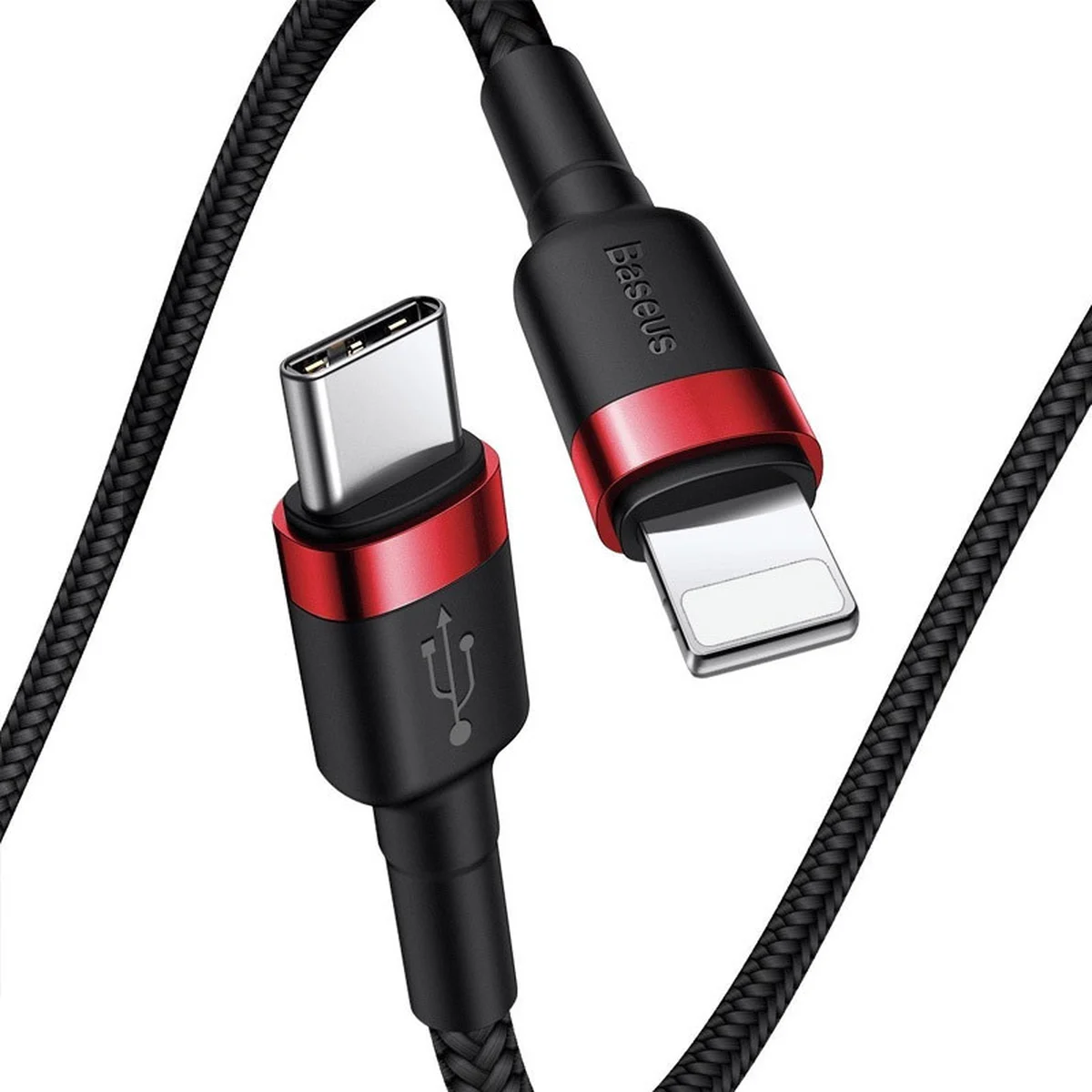 Дата кабель Baseus Cafule Type-C to Lightning PD 18W (1m) (CATLKLF) Red / Black