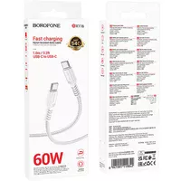 Дата кабель Borofone BX116 Certain Type-C to Type-C 60W (1m) White