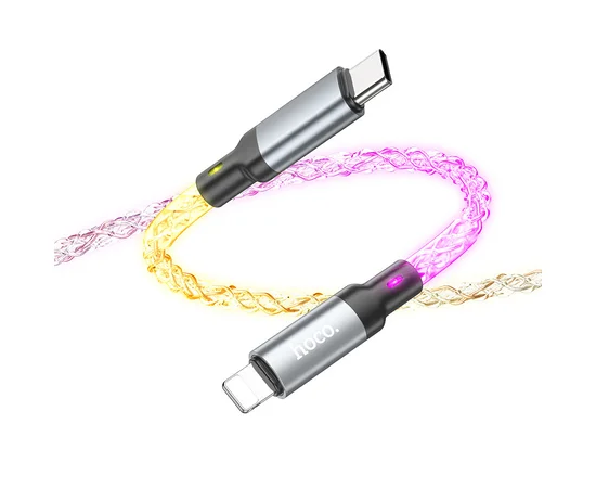 Дата кабель Hoco U112 Shine 20W Type-C to Lightning (1m) Gray