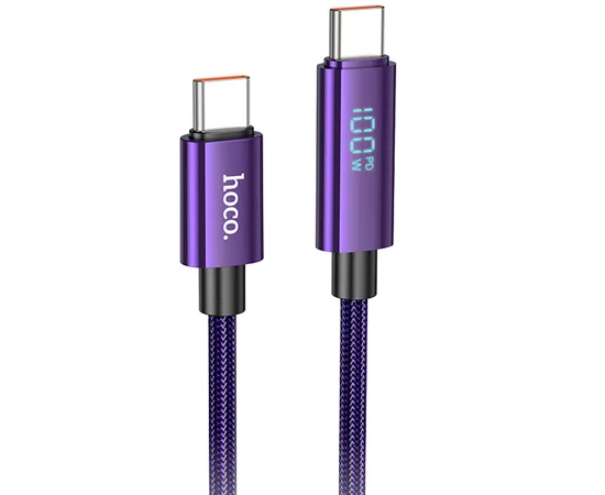 Дата кабель Hoco U125 Benefit 100W Type-C to Type-C (1.2m) Purple