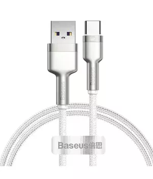 Дата кабель Baseus Cafule Metal Data USB Type-C 66W (2m) (CAKF0002) White