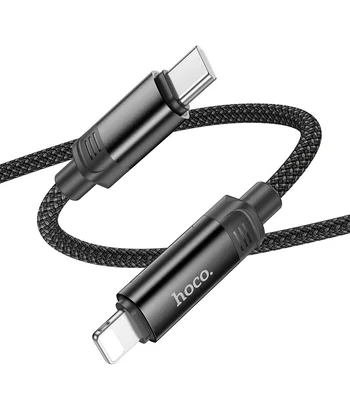 Дата кабель Hoco U126 Lantern 27W Type-C to Lightning (1.2m) Black
