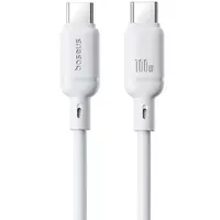 Дата кабель Baseus Silky Series OS Fast Charging Type-C to Type-C 100W (1m) (P10377704) Moon White