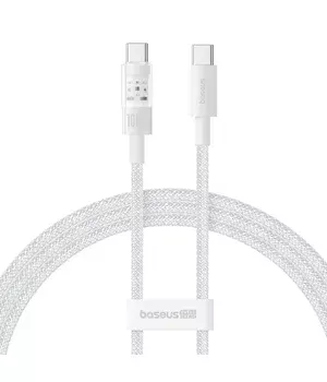 Дата кабель Baseus Gem Fast Charging Type-C to Type-C 100W (1m) (P10373000111) Moon White