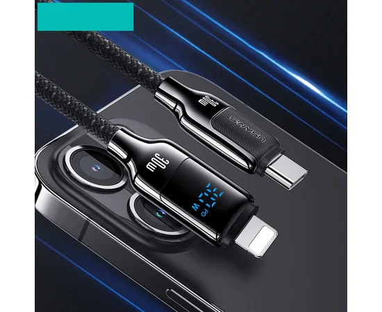Дата кабель Usams US-SJ741 Digital Display HX Ser. Type-C to Lightning 30W (1.2m) Tarnish