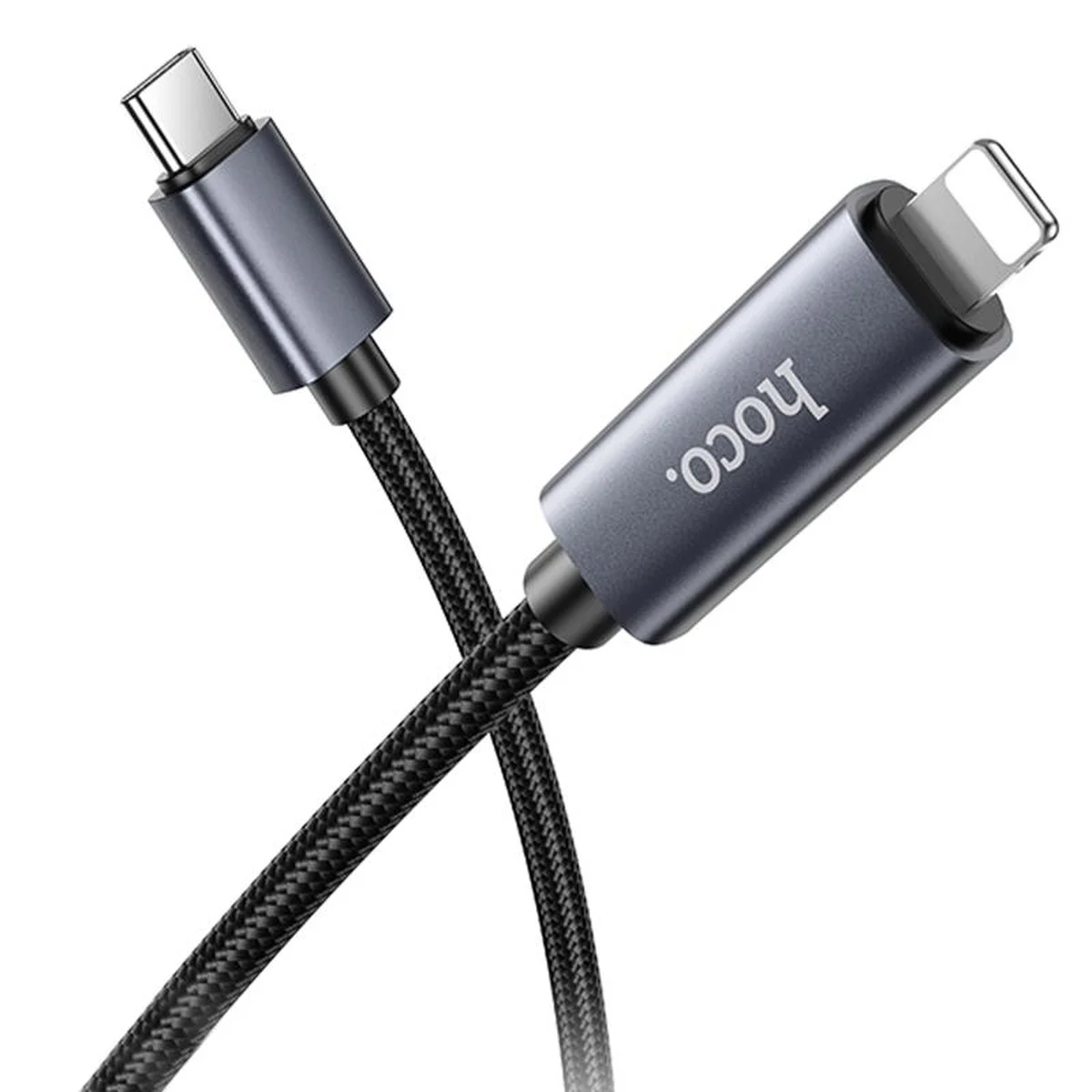 Дата кабель Hoco X112 Favor with display Type-C to Lightning 27W (1m) Black