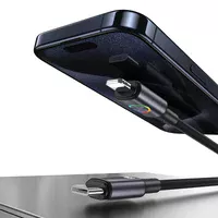 Дата кабель Usams US-SJ753 With Colorful Light Huan Ser. Type-C to Lightning 30W (1.2m) Tarnish