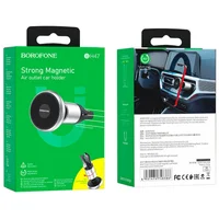 Автодержатель Borofone BH47 Cool move air outlet magnetic (extended version) Black / Silver