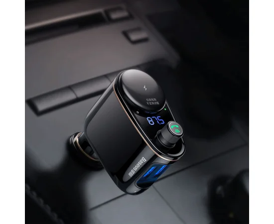 АЗУ Baseus Bluetooth FM Launcher Locomotive 3.4A 2USB Черный