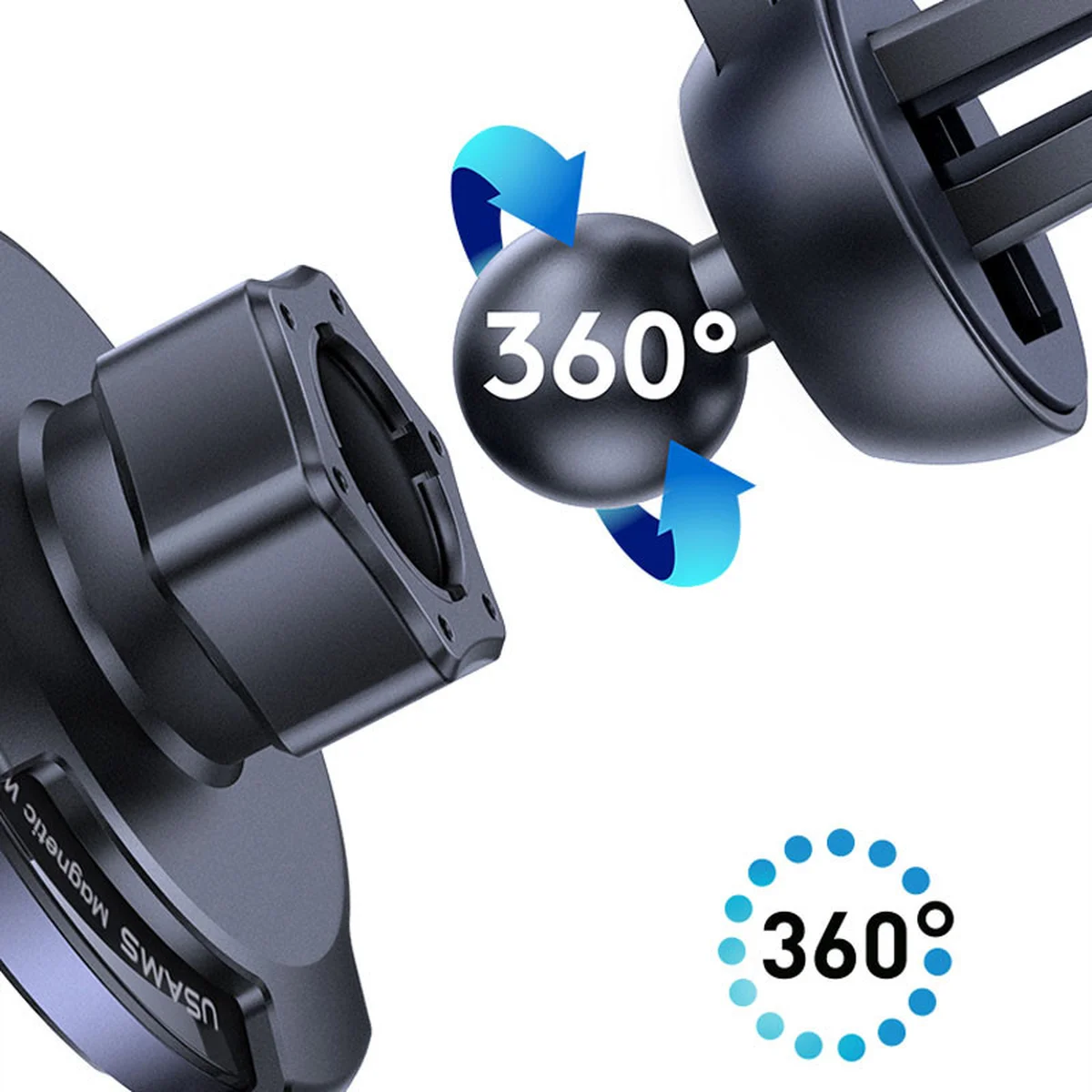 Автодержатель с БЗУ USAMS US-CD164 Ultra-Slim 15W Черный