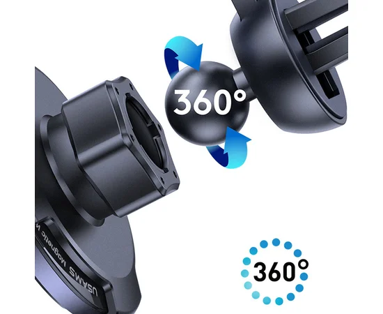 Автодержатель с БЗУ USAMS US-CD164 Ultra-Slim 15W Черный