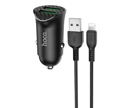 АЗУ Hoco Z39 QC3.0 (2USB) + Lightning Черный