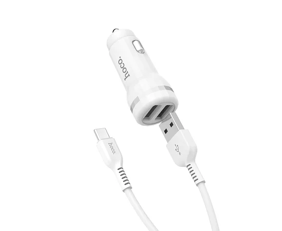 АЗУ Hoco Z27 Staunch (2USB 2.4A) (+кабель Type-C)