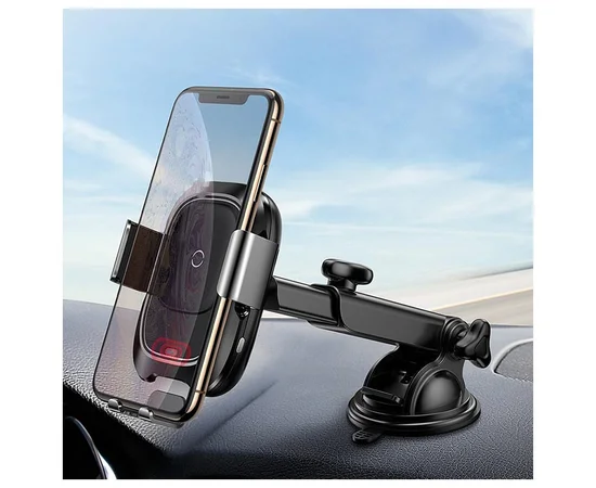 Автодержатель с БЗУ Baseus Smart Vehicle Bracket (Osculum Type) (WXZN-B01) Черный