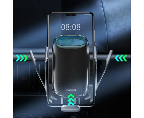 Автодержатель с БЗУ Baseus Milky Way Electric Bracket Серебряный