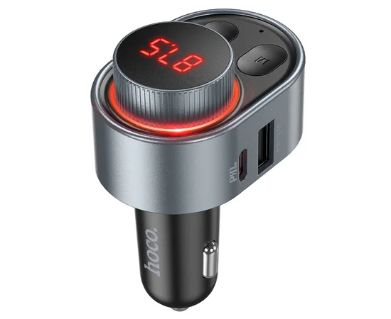 АЗУ FM модулятор HOCO E72 PD30W Серый