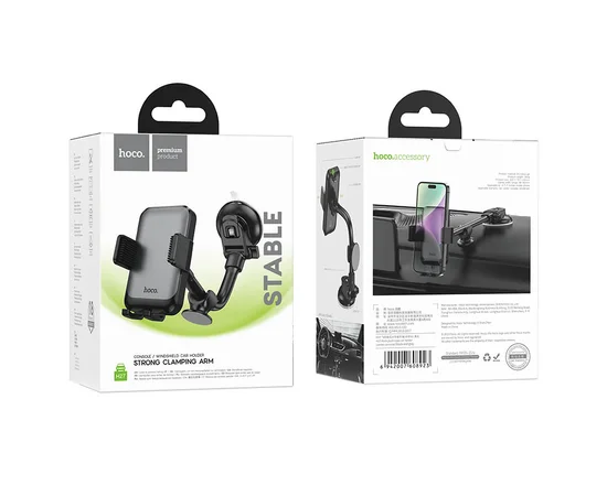 Автодержатель Hoco H27 Rock push-type (center console) Black / Gray