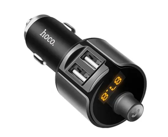 АЗУ FM модулятор Hoco E19  (2USB 2.4А) Черный / Серый