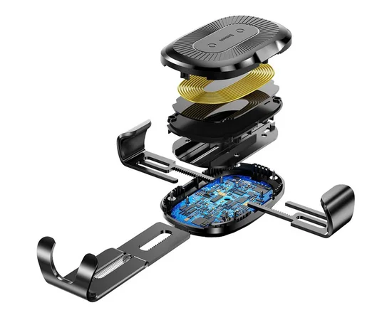 Автодержатель Baseus Gravity (WXYL-A01) (на присоске) c беспроводной зарядкой Черный