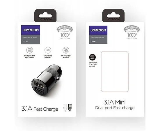АЗУ Joyroom C-A06 (2 USB /3.1A) Черный