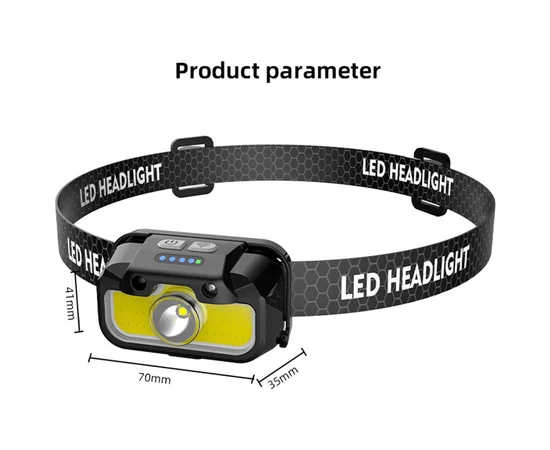 Налобный фонарь аккумулторный LED RGB 1806 Black