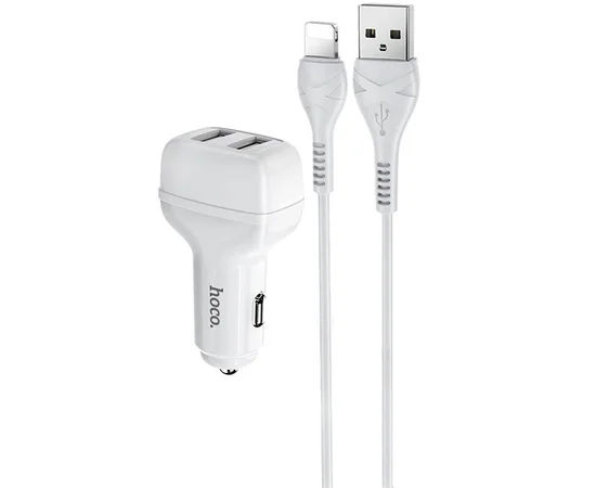 АЗУ Hoco Z36 (2USB/2.4A) + lightning Белый