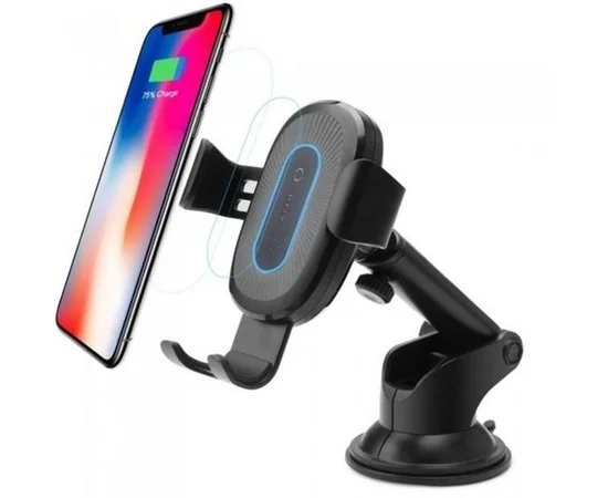 Автодержатель Baseus Gravity (WXYL-A01) (на присоске) c беспроводной зарядкой Черный